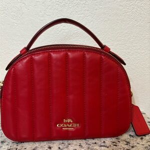 Coach Red Crossbody Bag with Gold Hardware
